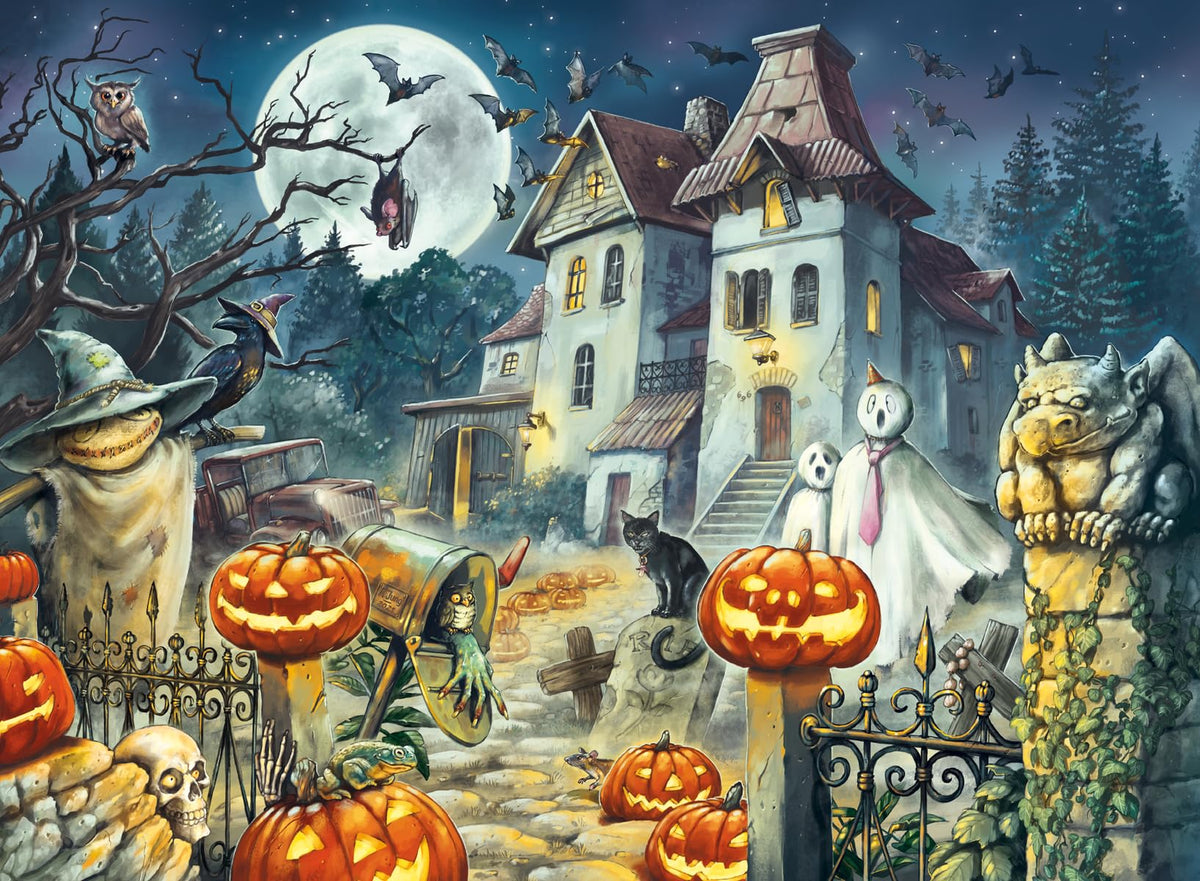 Ravensburger Halloween House 300 Piece XXL Jigsaw Puzzle for Kids - Every Piece is Unique, Pieces Fit Together Perfectly