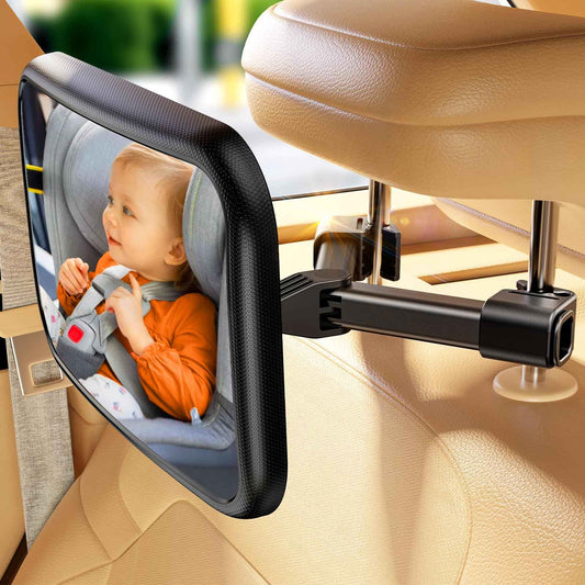 TAZENI Baby Car Mirror for Never Shake Newborn Essentials Baby Mirror for Car Seat Rear Facing Hook Clip Design 360° Adjustable Easy Install Back Seat Mirror for Baby Clear View ShatterProof 🍁 All In One Marketplace Canada