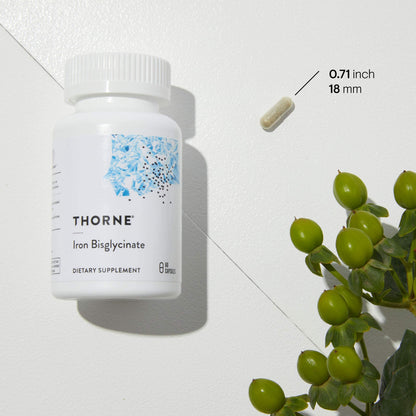 Thorne Iron Bisglycinate - 25 mg Iron Supplement for Enhanced Absorption Without Gastrointestinal Side Effects - 60 Capsules - 60 Servings 🍁 All In One Marketplace Canada