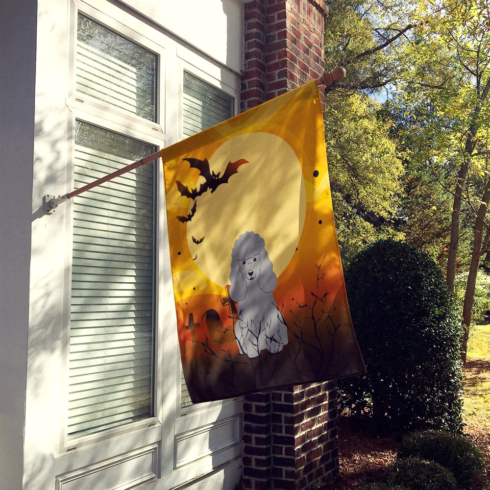 Caroline's Treasures BB4334CHF Halloween Poodle Silver Flag Canvas House Size, Large, Multicolor