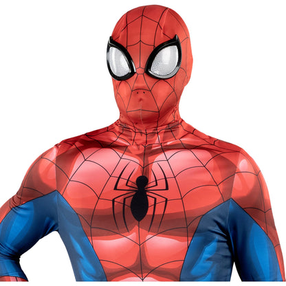 MARVEL Spider-Man Official Adult Zentai Halloween Costume Accessory - Deluxe Two-Way Stretch Spandex Mask with Molded Eyes