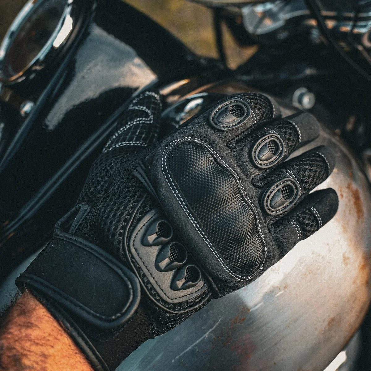Open Road Hard Knuckle Mesh Motorcycle Gloves