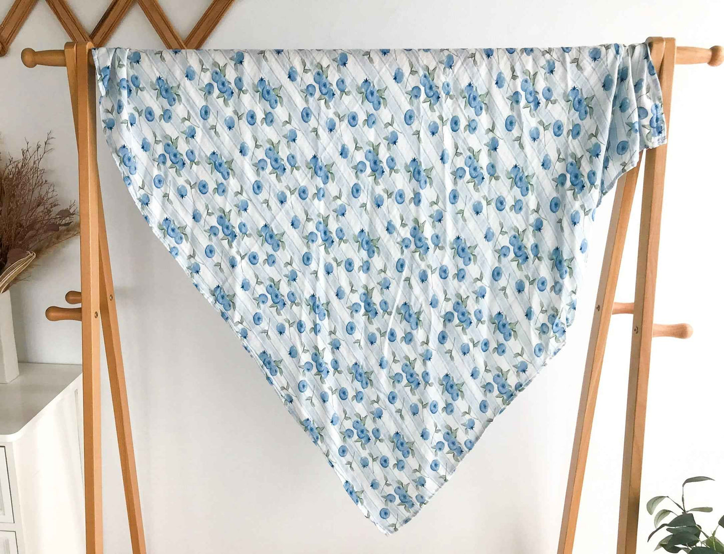 Mousseline de bambou bleuets