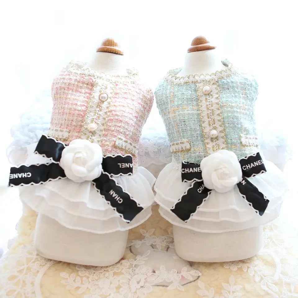 Coco Chewnel Dog Dress | Tweed Tutu Dog Dress