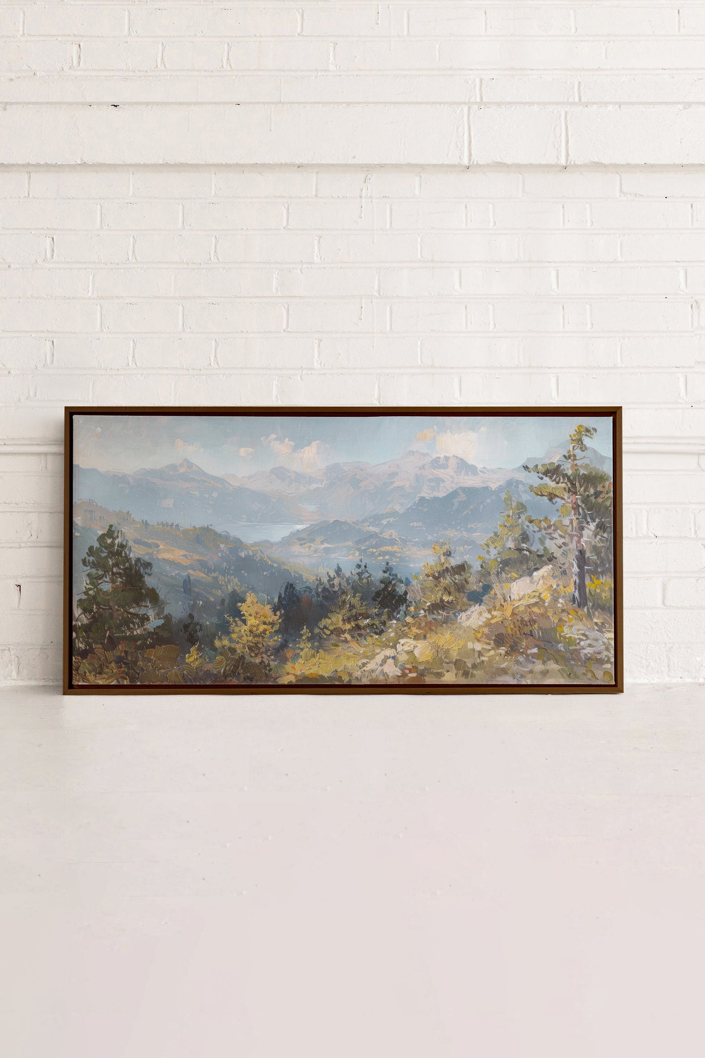 Österreichischer Alpenglühen, Ölbild auf gespannter Leinwand