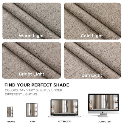 Joydeco Blackout Curtains for Bedroom - 96 Inch Long 100% Light Blocking 2 Panels Set Linen Drapes, Thermal Insulated Room Darkening Curtains, Linen Textured for Living Room, Rod Pocket & Back Tabs 🍁 All In One Marketplace Canada