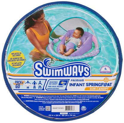 Swimways Infant Spring Float, Baby Pool Float with Canopy & UPF Protection, Swimming Pool Accessories for Kids 3-9 Months, Mermaid 🍁 All In One Marketplace Canada