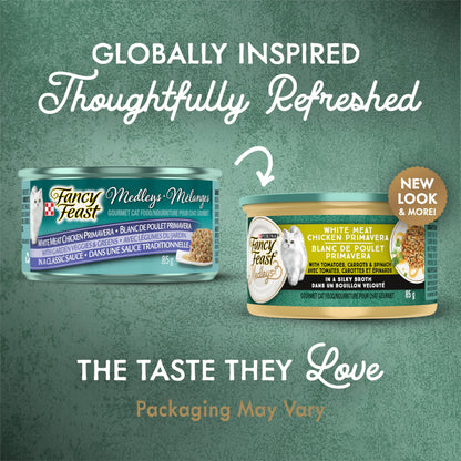 Fancy Feast Medleys Wet Cat Food, White Meat Chicken Primavera - 85 g Can (24 Pack) 🍁 All In One Marketplace Canada