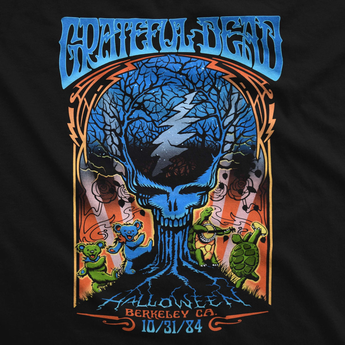 Liquid Blue Grateful Halloween Dead Berkeley'84 Ss Tee, Black, X-Large