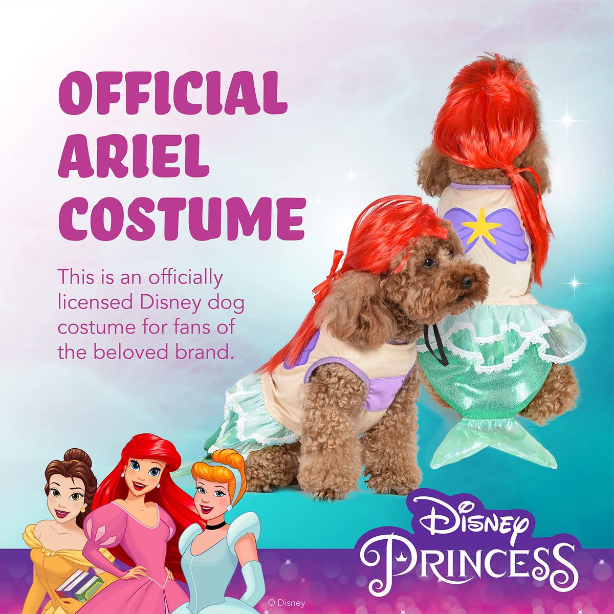 Disney for Pets Halloween Disney Princess Ariel Costume - Extra Extra Large | Disney Princess Halloween Costumes for Dogs, Officially Licensed Disney Dog Halloween Costume, Multicolor (FF22914)