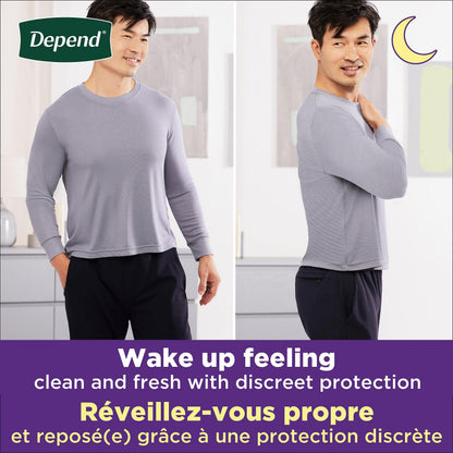 Depend Night Defense Adult Incontinence Underwear for Men, Disposable, Overnight, Small/Medium, Grey, 64 Count 🍁 All In One Marketplace Canada