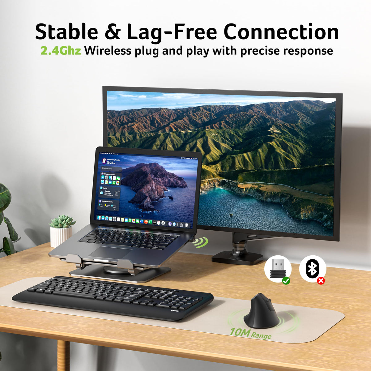 Acer Wireless Ergonomic Mouse, Rechargeable Vertical Mouse, 3 Adjustable DPI 1600/1200/1000, Ergo Mice, 2.4GHz Computer Mouse with 6 Buttons, 2.4GHz USB Receiver for Laptop, PC, Desktop 🍁 All In One Marketplace Canada