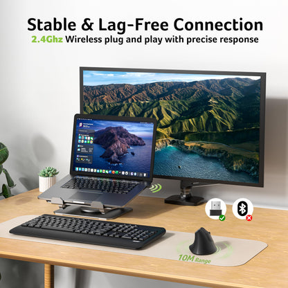 Acer Wireless Ergonomic Mouse, Rechargeable Vertical Mouse, 3 Adjustable DPI 1600/1200/1000, Ergo Mice, 2.4GHz Computer Mouse with 6 Buttons, 2.4GHz USB Receiver for Laptop, PC, Desktop 🍁 All In One Marketplace Canada