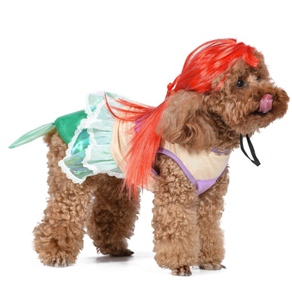 Disney for Pets Halloween Princess Ariel Dog Costume - Officially Licensed Halloween Costumes for Dogs, Size Medium