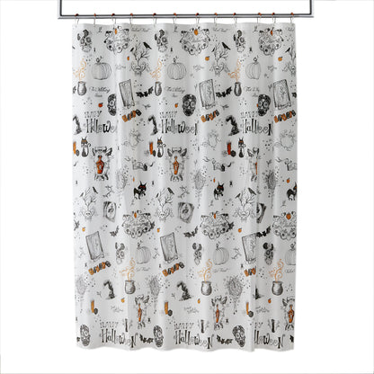 SKL Home Happy Halloween Shower Curtain & Hook Set, Multicolored 12 Piece