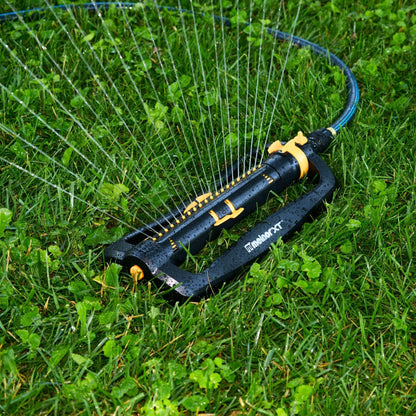 Melnor 65167AMZ XT Turbo Oscillating Sprinkler, 4,500 sq. ft., Quick Connect Bundle, 3-Way Adjustable, Black, Yellow 🍁 All In One Marketplace Canada