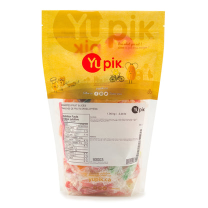 Yupik Wrapped Fruit Flavored Jelly Slices, 1 kg, Gluten-Free, Individually Wrapped Candy, Fruity Flavors, Sugary Coating, Delicious Snacks, Ideal for Gifting, Halloween & Holidays