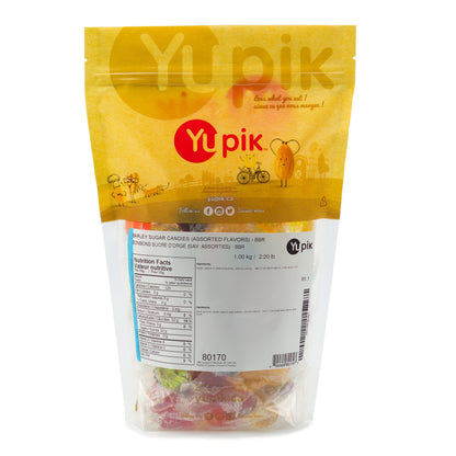 Yupik Assorted Barley Sugar Candies, 1 kg, 6 Count, Gluten-Free, Fat-Free , Individually Wrapped Hard Candies, Perfect for Snacking, Gifting & Halloween Treats