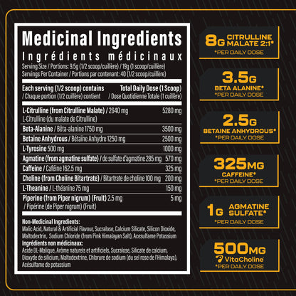 Batch 27 Pre Workout Powder - Nitric Oxide Booster & Preworkout for Men and Women w/Citrulline, Beta Alanine, Caffeine for Enhanced Energy, Endurance, & Reduced Fatigue - 40 Servings, Peach Rings 🍁 All In One Marketplace Canada