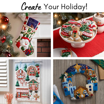 Bucilla 86430 Halloween Felt Applique Ornaments Kit (Size 2" by 2.5-Inch), Set of 12