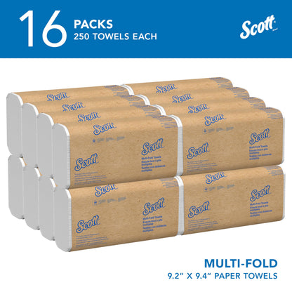 Scott Professional Universal Multifold Paper Towels, Bulk (01840), Absorbency Pockets, White, 9.2"x9.4" Towel, Compressed, Compact (250 Sheets/Pack, 16 Packs/Case, 4,000 Sheet Total) 🍁 All In One Marketplace Canada