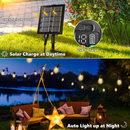 Joomer Solar String Lights Outdoor, 55FT S14, 16+2 Bulbs (2700K,Warm White) 🍁 All In One Marketplace Canada