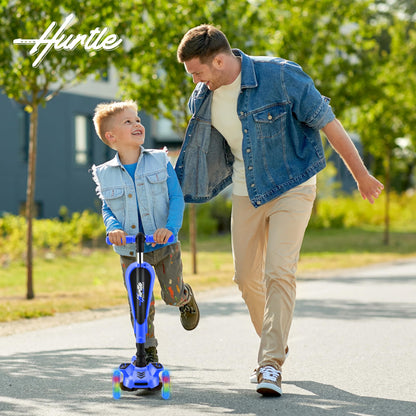 Hurtle - 3 Wheel Foldable Kick Scooter for Kids & Toddlers (Blue CA) 🍁 All In One Marketplace Canada