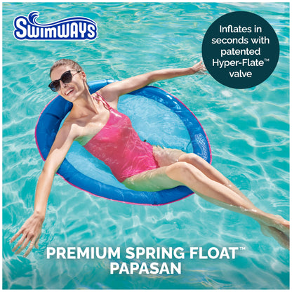 SwimWays Spring Float Premium Papasan Pool Lounger, Inflatable Pool Floats Adult with Fast Inflation for Ages 15 & Up, Sky Blue 🍁 All In One Marketplace Canada