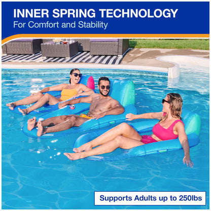 SwimWays Spring Float Premium Recliner Pool Lounger, Inflatable Pool Floats Adult with Fast Inflation for Ages 15 & Up 🍁 All In One Marketplace Canada