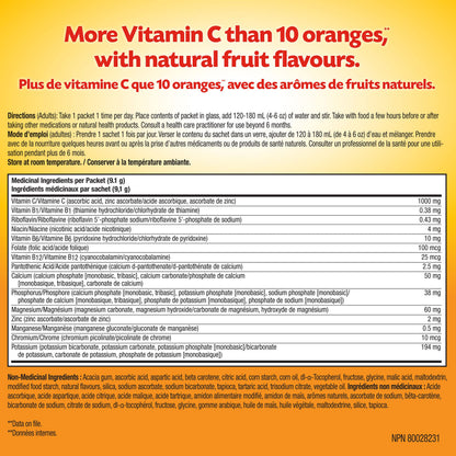 Emergen-C® Super Orange (30 Count), 1000mg Vitamin C / Electrolytes / B Vitamins Mineral Supplement 🍁 All In One Marketplace Canada