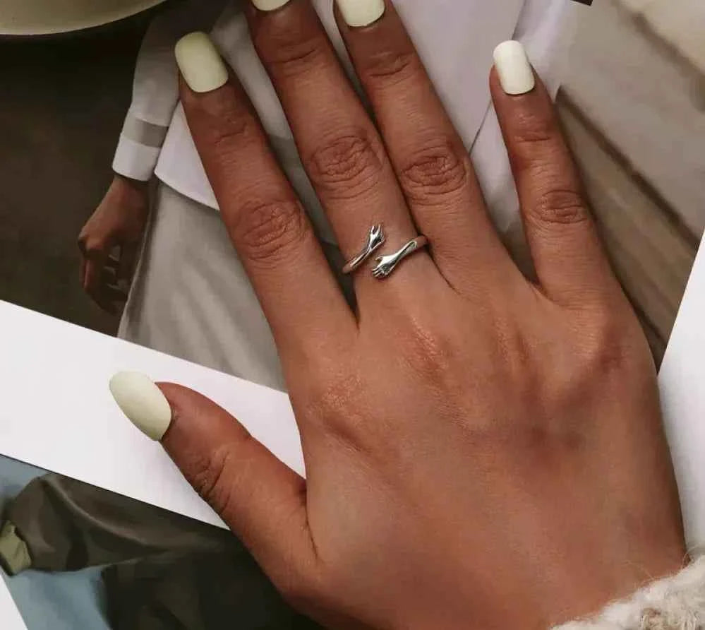 Sterling Silver Hug Ring (Adjustable)