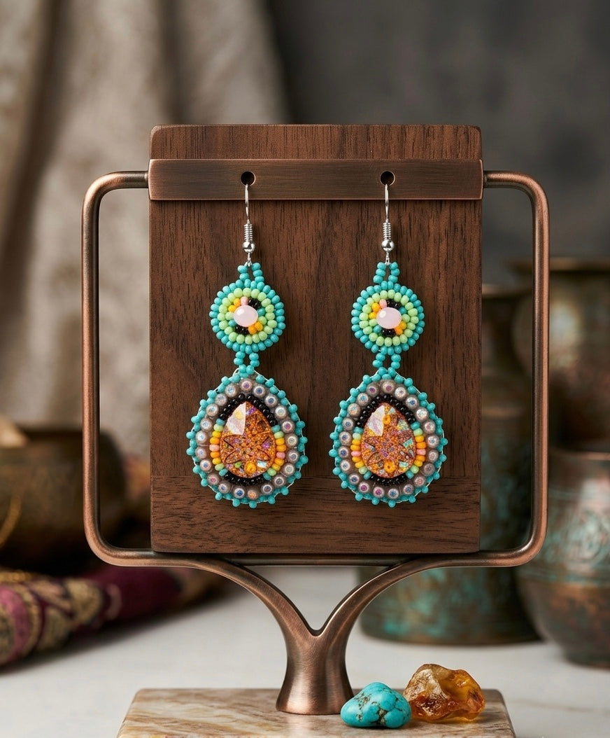 Drop Beaded Earrings  gold collection