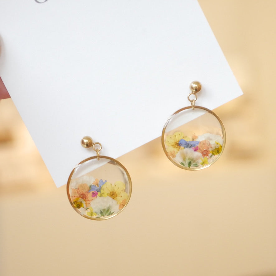 Boucles d’oreilles bouquet - rond 16mm