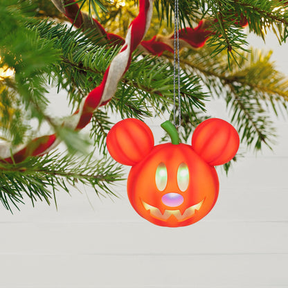 Hallmark Keepsake Halloween Ornament 2023, Disney Mickey Mouse Mysterious Mickey Jack-o'-Lantern with Light, Gifts for Disney Fans