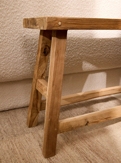 Sitzbank aus recyceltem Teakholz LEON-90cm