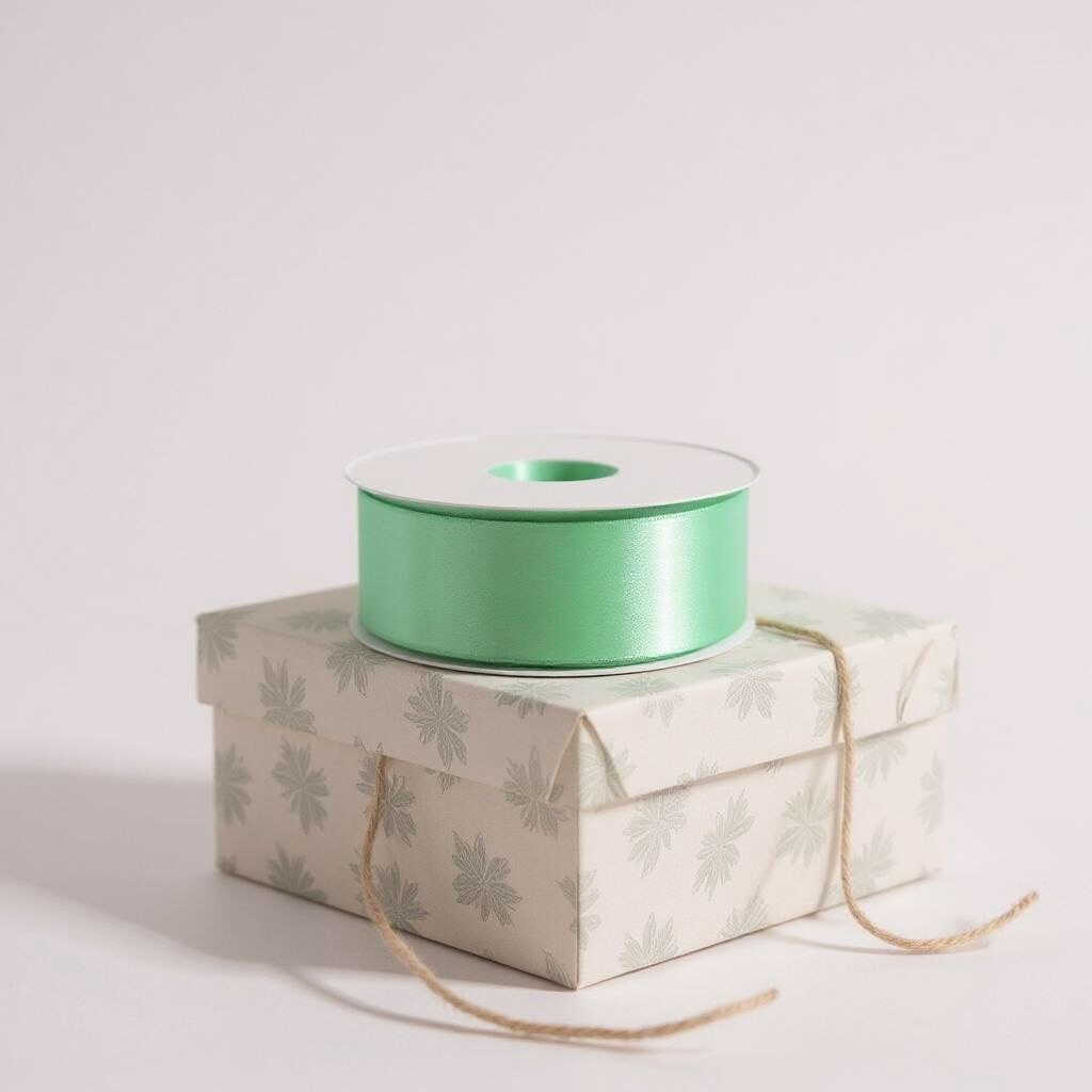 Satin Ribbon Double Face-Light Green #530-3.8 cm Wide