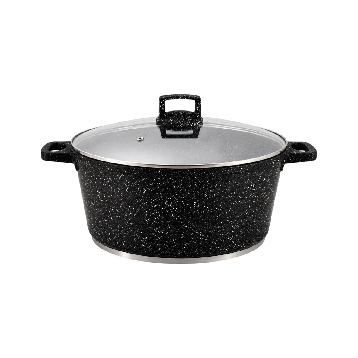 Die-Cast Granite Casserole Pot with Glass Lid – 28cm, 6.5L