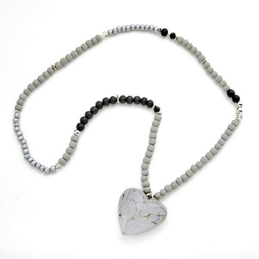 Chunky Wooden Heart Necklace