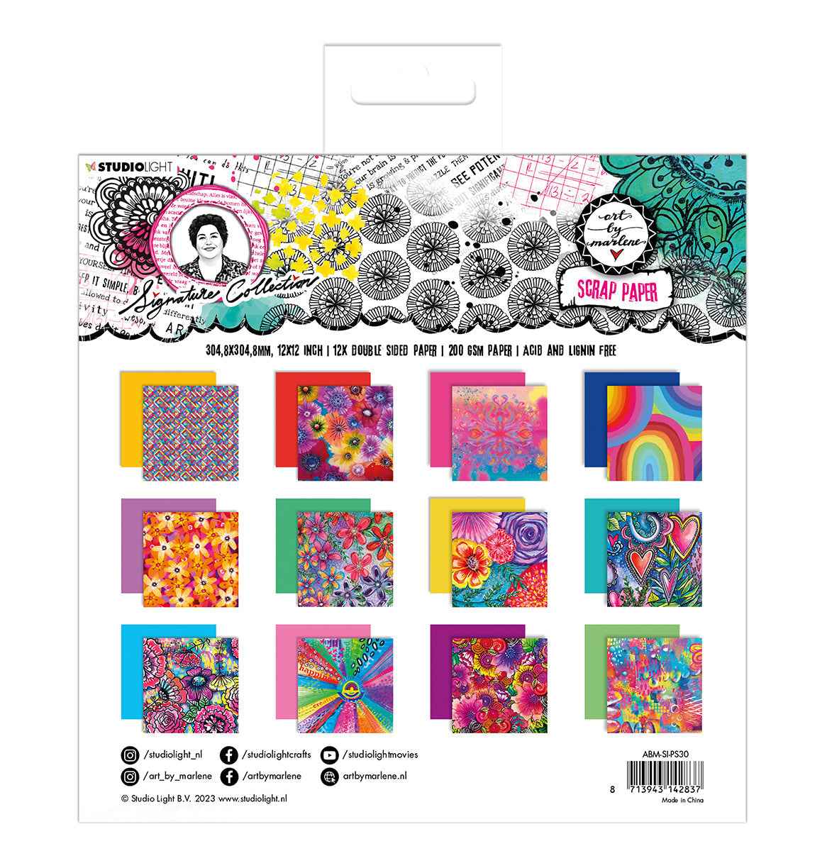 ABM Paper Set Scrap Paper Signature Collection 304.8x304.8x3mm 12 PC nr.30
