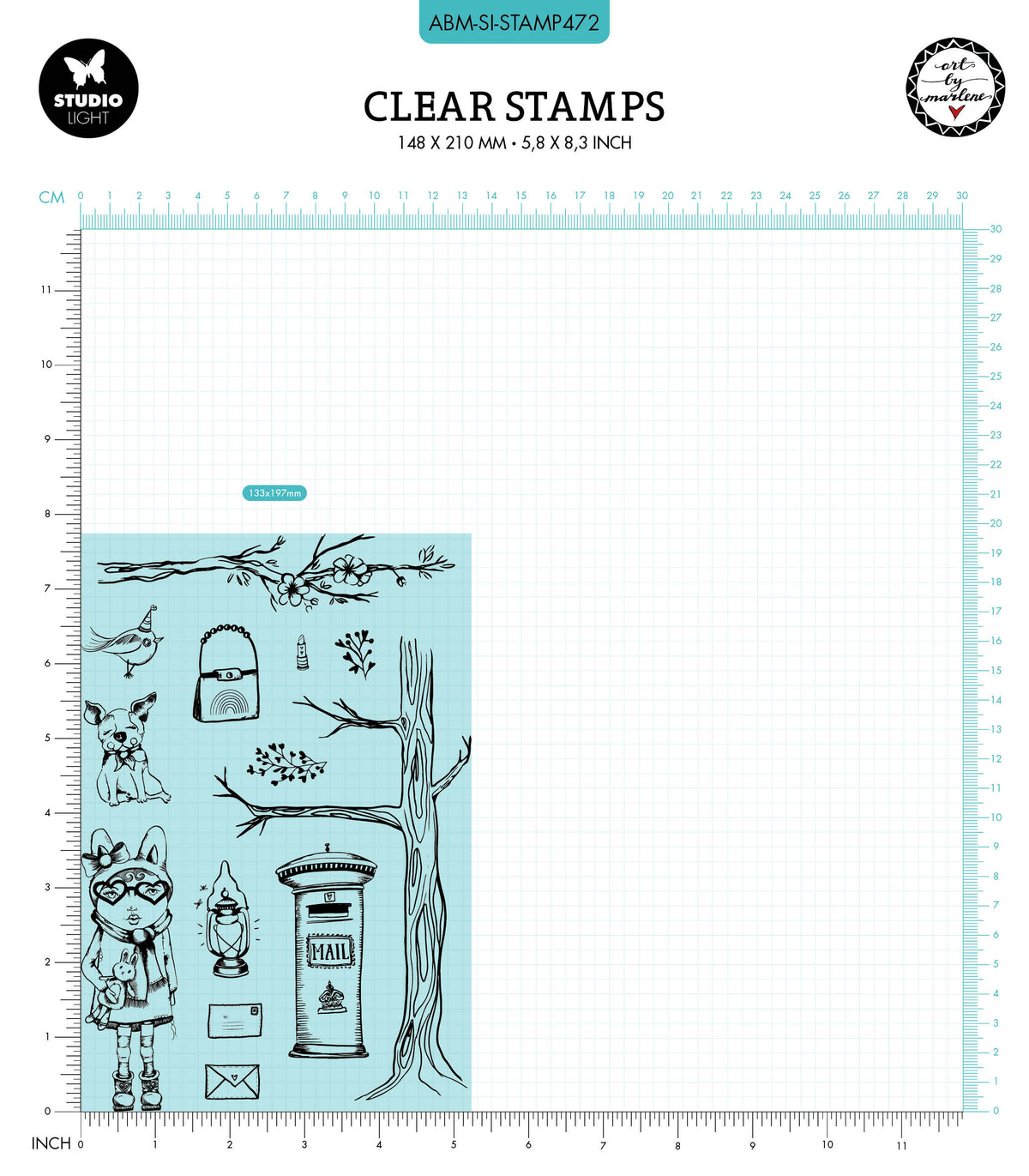 ABM Clear Stamp You've Got Mail Signature Collection 265x153x1mm 13 PC nr.472