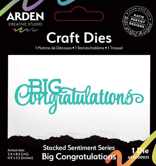 Arden Creative Studio Sentiment Series Stacked Big Congratulations Craft Die
