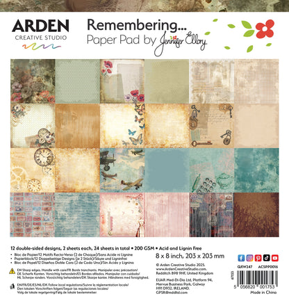 Arden Creative Studio Remembering... 8in x 8in Paper Pad