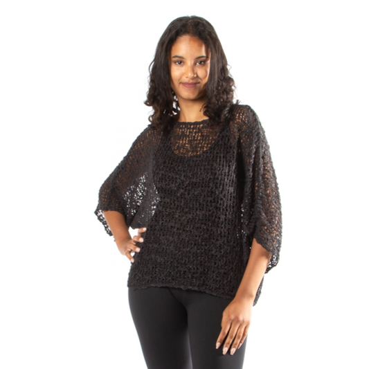 Popcorn Knit Top - Charcoal