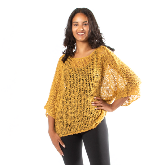 Popcorn Knit Top - Saffron