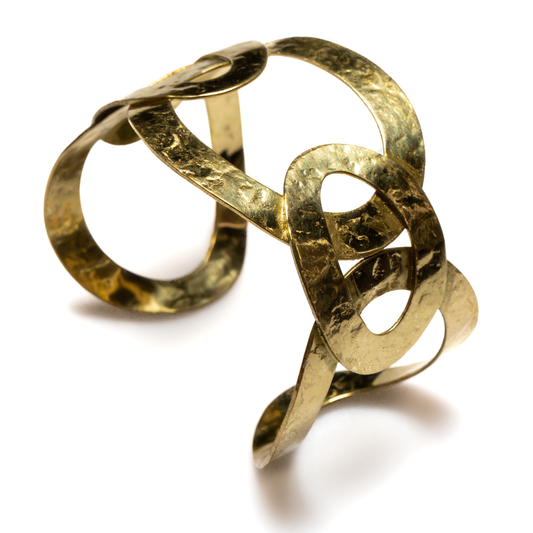Oval Links Metal Cuff - Gold Colour