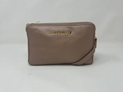 Petit sac bandoulière en Cuir Rose Platine | Annie