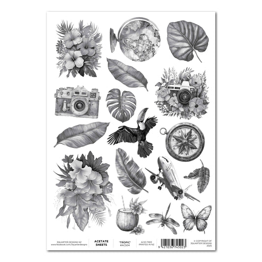 3Quarter Designs A4 Acetate - Tropic