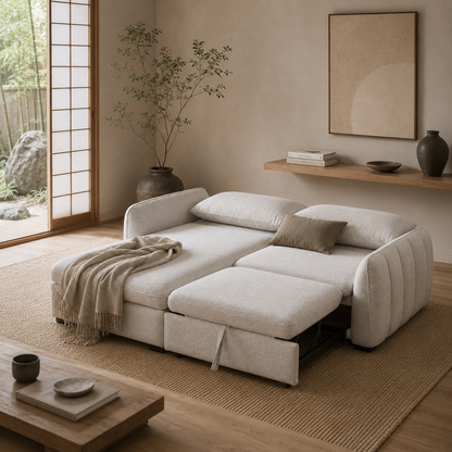 Amira Pullout Sleeper Sectional with Storage Chaise