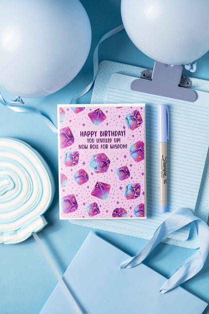 Happy Birthday! You Levelled up! Now Roll For Wisdom! - Greeting Card