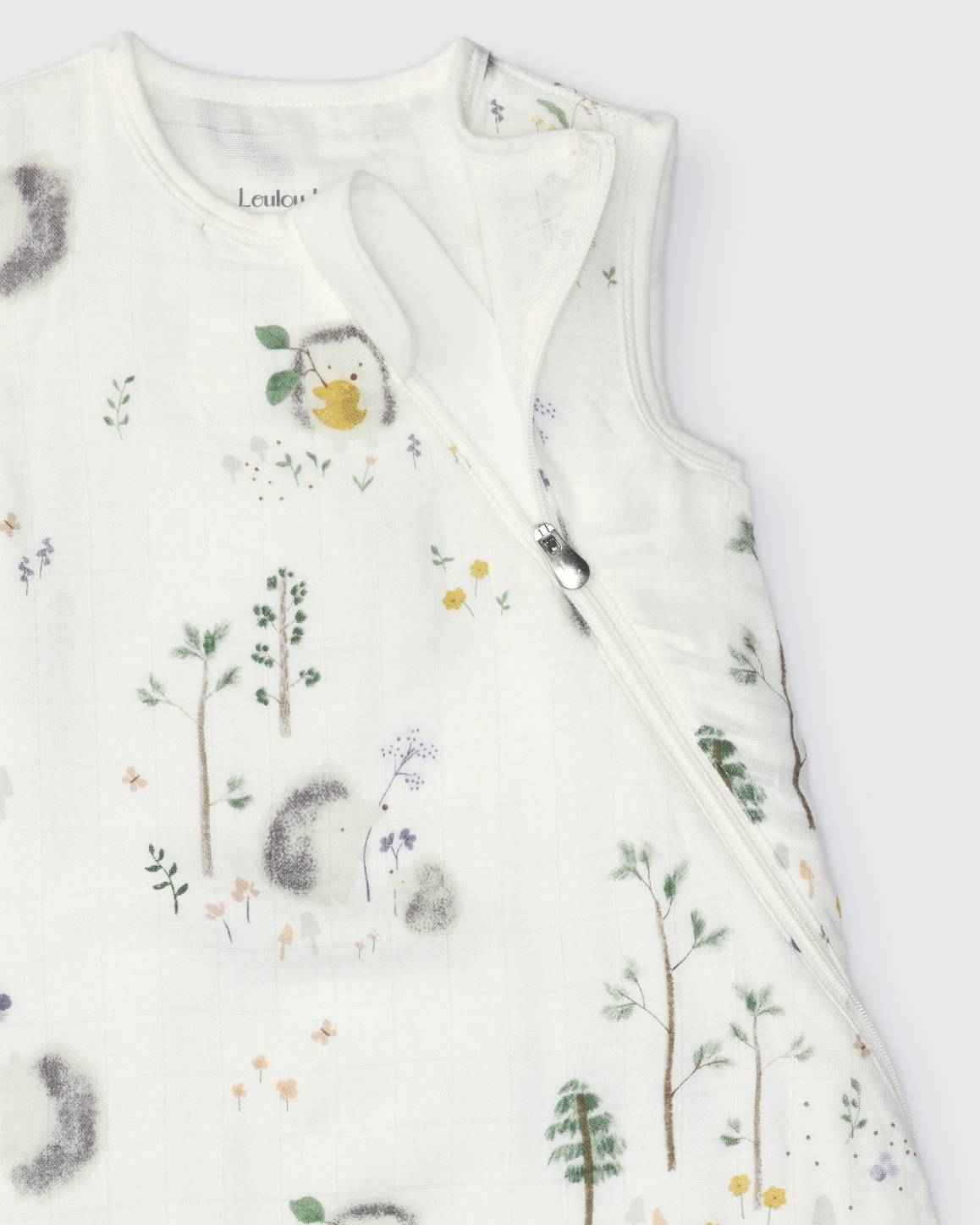Baby Bamboo Muslin Sleep Sack 0.5 TOG - Hedgehogs